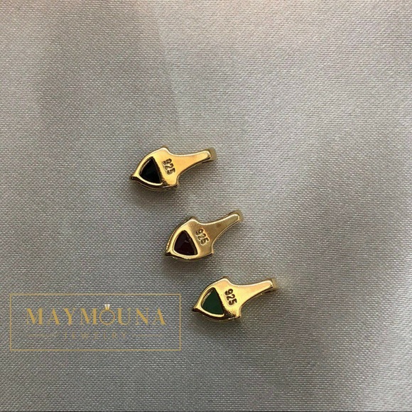 HOST PICK🤩 14k YGP Trio Gemstone Heart Necklace - Picture 10 of 13